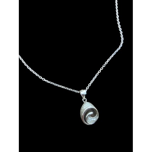 404 - DESIGNER SILVER WARE PENDANT ON SILVER CHAIN