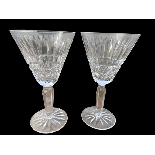 411 - A PAIR OF LARGE WATERTFORD WINE GLASS