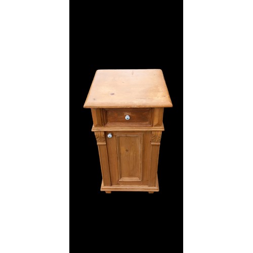 456 - A LARGE FRENCH ANTIQUE PINE BEDSIDE LOCKER