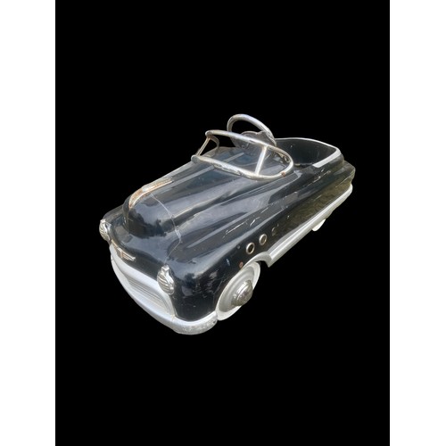 457 - VINTAGE BLACK AND CHROME PEDAL CAR 36