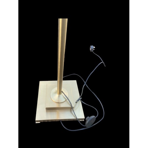 598 - A STUNNING NEW SPHERE AND ARROW  BRASS FINISH STANDARD LAMP