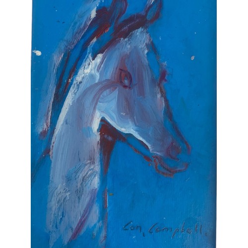 609 - FOAL ON BLUE BACKGROUND A PAINTING BY CON CAMPBELL 17X13