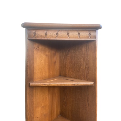 610 - A BEAUTIFUL ERCOL CORNER CUPBOARD WITH SHELVING TOP