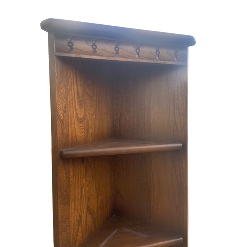 619 - A BEAUTIFUL ERCOL CORNER CUPBOARD WITH SHELVING TOP