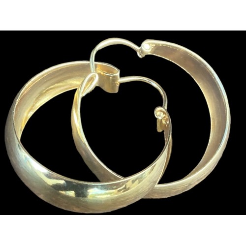 511 - LARGE 1cm BROAD HOOP EARRINGS 2.5cm DIA IN 18ct GOLD 6.14grm