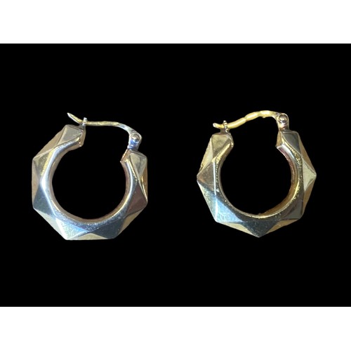 514 - 9ct GOLD CREOLE HOOP EARRINGS 1.89grm