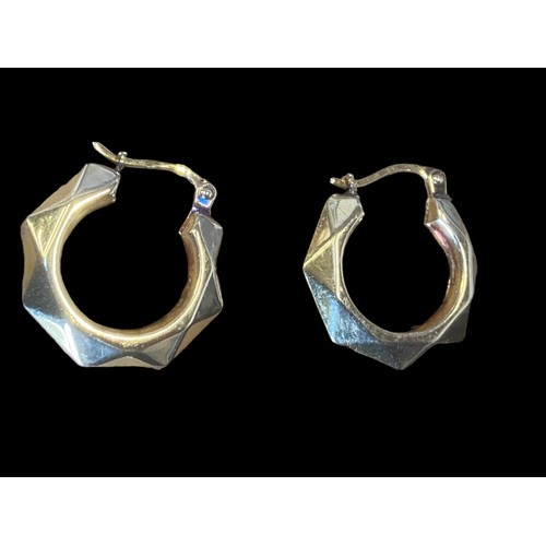 514 - 9ct GOLD CREOLE HOOP EARRINGS 1.89grm