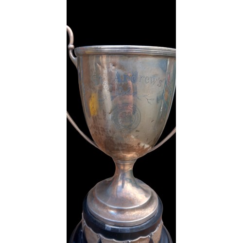 543 - SOLID SILVER ST ANDREWS CUP 1959 307.1G & A 1948 PHOTO OF THE NATIONAL ACCOCIATION OF MASTER PAINTER... 