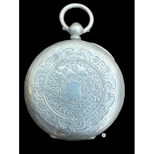 546 - A STUNNINGLY ORNATE BIRMINGHAM 1/2 HUNTER SILVER POCKET WATCH WITH FULL HALLMARKS