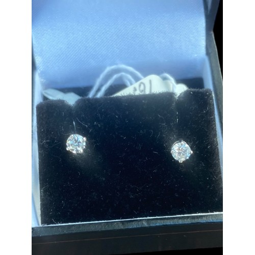 557 - A PAIR OF NEW DIAMOND STUD EARRINGS 0.33ct IN 4 CLAW MOUNTS IN 18ct WHITE GOLD