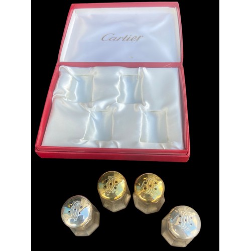 558 - A BEAUTIFUL  CARTIER SET OF 4 SALT AND PEPPER SET IN ITS CASED BOX 1.5