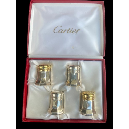 558 - A BEAUTIFUL  CARTIER SET OF 4 SALT AND PEPPER SET IN ITS CASED BOX 1.5