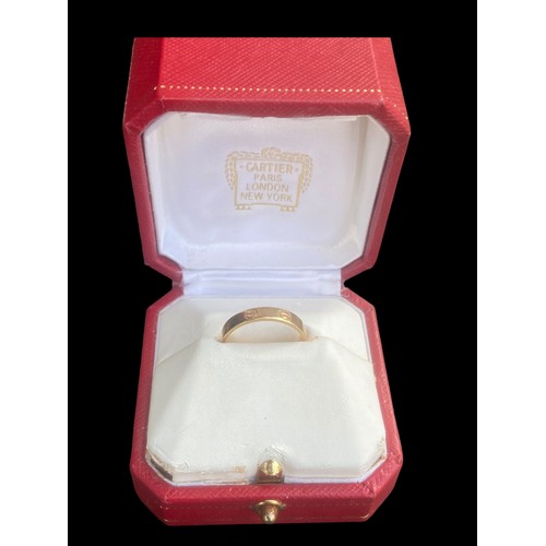 570 - AN AUTHENTIC CARTIER LOVE RING IN BOX FULL STAMP INSIDE  ABT997 SIZE 55  (750 ,18ct GOLD) SCREW DESI... 