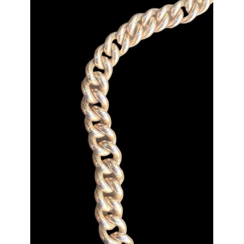 571 - A HEAVY 9ct ROSE GOLD ALBERT CHAIN ,T BAR AND SWIVEL ATTACHED 15