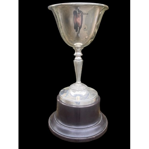 573 - BIRMINGHAM SILVER TROPHY ENGRAVED ON BASE retailed by sharman d neill ltd 22 donegal place 162.85grm