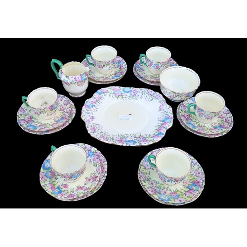 367 - a 21 PIECE CROWN  STAFFORDSHIRE TEA SERVICE