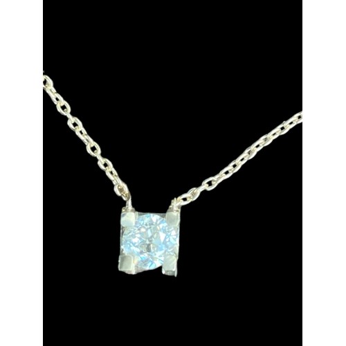 495A - A SINGLE STONE BRILLIANT CUT DIAMOND PENDANT  (0.5ct APPROX) IN A 4 CLAW MOUNT IN ADESIGNER STYLE SE... 