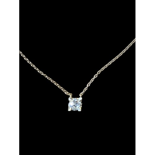 495A - A SINGLE STONE BRILLIANT CUT DIAMOND PENDANT  (0.5ct APPROX) IN A 4 CLAW MOUNT IN ADESIGNER STYLE SE... 