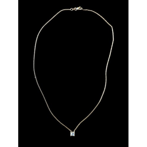 495A - A SINGLE STONE BRILLIANT CUT DIAMOND PENDANT  (0.5ct APPROX) IN A 4 CLAW MOUNT IN ADESIGNER STYLE SE... 