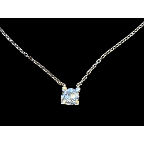 495A - A SINGLE STONE BRILLIANT CUT DIAMOND PENDANT  (0.5ct APPROX) IN A 4 CLAW MOUNT IN ADESIGNER STYLE SE... 