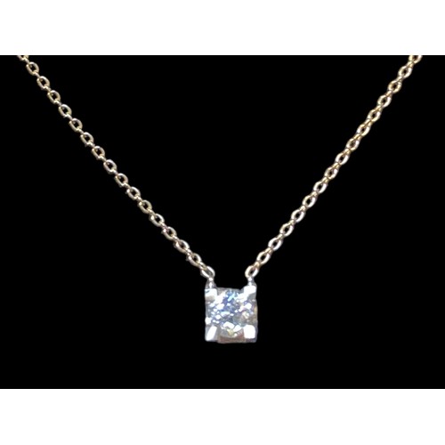 495A - A SINGLE STONE BRILLIANT CUT DIAMOND PENDANT  (0.5ct APPROX) IN A 4 CLAW MOUNT IN ADESIGNER STYLE SE... 