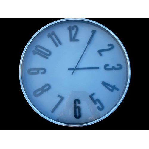 1 - A NEW GREY FACED CLOCK WITH A SILVER TRIM 22