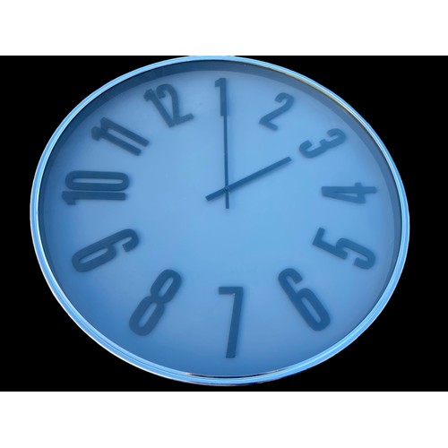 1 - A NEW GREY FACED CLOCK WITH A SILVER TRIM 22