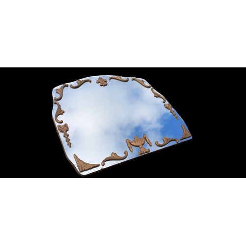 9 - AN ANTIQUE FINISH MIRROR 27x22