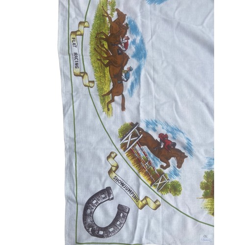 13 - A VINTAGE HORSE TABLE CLOTH