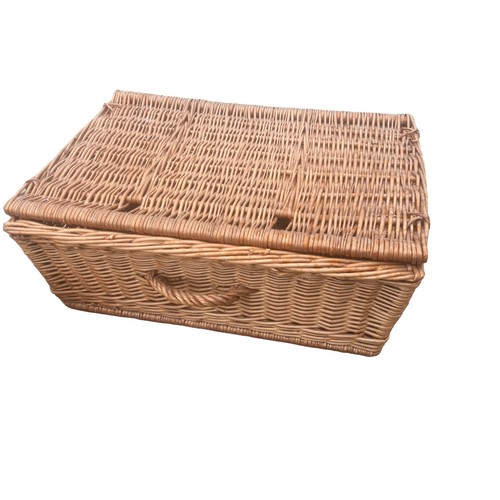 15 - A RETRO PICNIC BASKET AND ANOTHER HAMPER BASKET