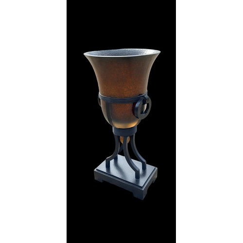 28 - A EBONY CANDLE STAND/VASE 17