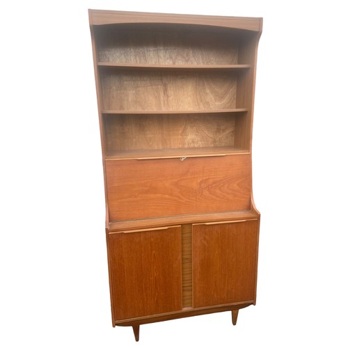 99 - A RETRO TEAK BUREAU BOOKCASE