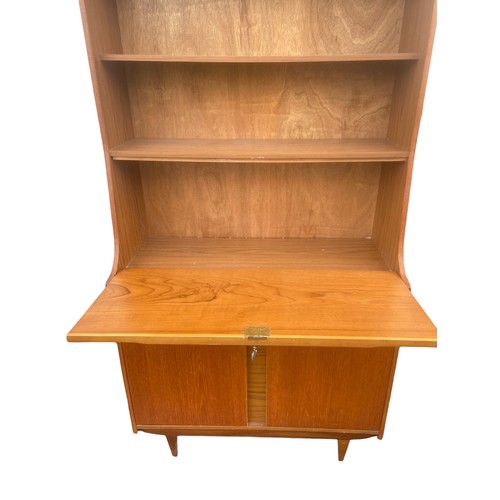 99 - A RETRO TEAK BUREAU BOOKCASE