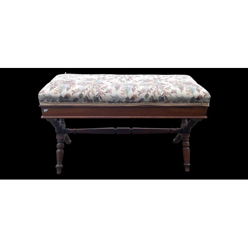 81 - A VICTORIAN DUET X LEG STOOL 34x20x14