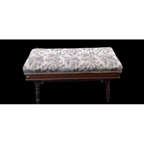 81 - A VICTORIAN DUET X LEG STOOL 34x20x14