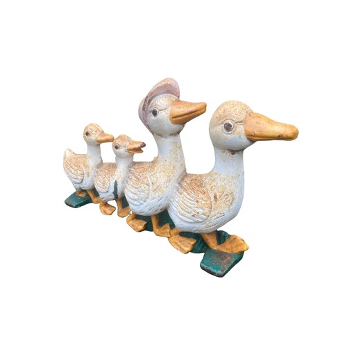 3 - A CAST DUCK FAMILY DOOR STOP