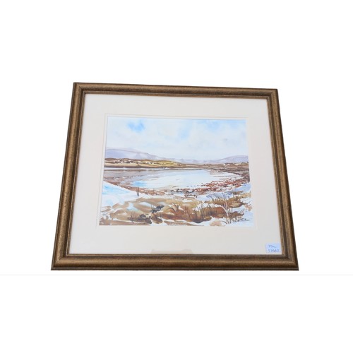 41 - WATERCOLOUR SIGNED K.R.ATKINSON ESTURNY SCENE 24x20