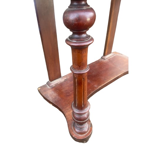 72 - A VICTORIAN MAHOGANY HALL TABLE WITH DRAWER