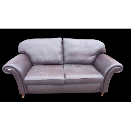 75 - BROWN LEATHER 2 SEATER