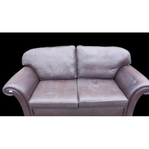 75 - BROWN LEATHER 2 SEATER