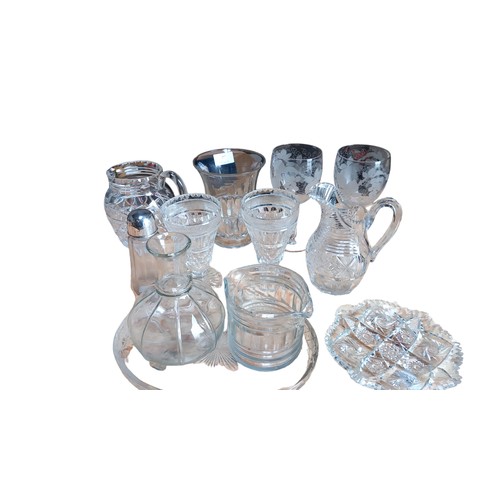 87 - A MIXED LOT OF ANTIQUE GLASSWARE