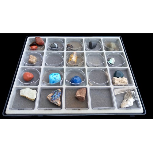 99 - QTY OF ROCKS OF THE WORLD IN DISPLAY CASES