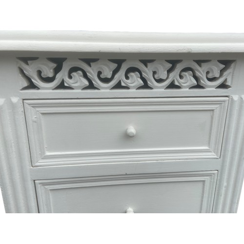 115 - A VERY NICE  DRAWER  WHITE BEDSIDE CHEST