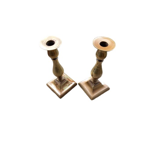 133 - PAIR OF BRASS CANDLESTICKS 7