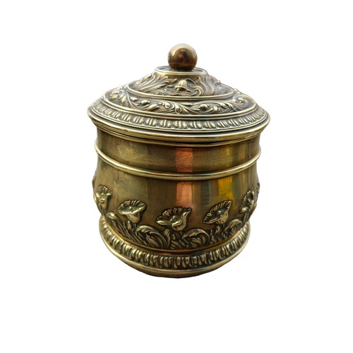 138 - A BEAUTIFUL ART NOVEAU BRASS CONTAINER 4