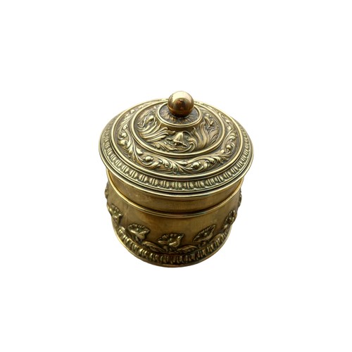 138 - A BEAUTIFUL ART NOVEAU BRASS CONTAINER 4