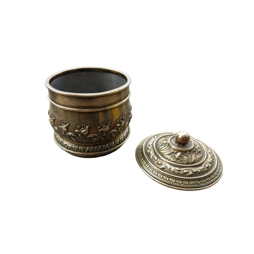 138 - A BEAUTIFUL ART NOVEAU BRASS CONTAINER 4