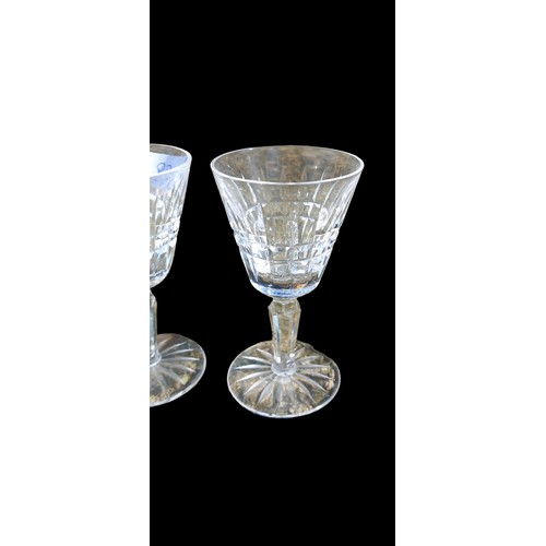 185 - 4 WATERFORD CRYSTAL GLENMORE CLARET WINE GLASSES