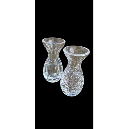 194 - 2 SMALL WATERFORD CRYSTAL BUD VASES