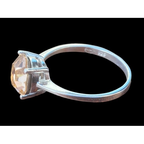 216 - A CZECH CRYSTAL SET SILVER RING